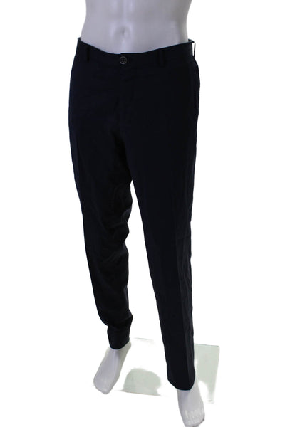 Pal Zileri Mens Wool Buttoned Collared Blazer Pants Suit Set Navy Size EUR 58