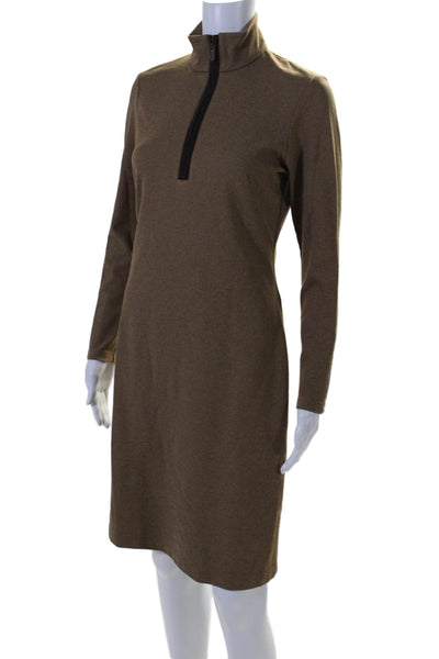 J. Mclaughlin Women's High Neck Long Sleeves Fitted Mini Dress Brown Size S