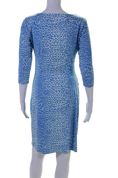 J. Mclaughlin  Women's 3/4 Sleeves Rouge Mini Dress Animal Print Blue Size XS