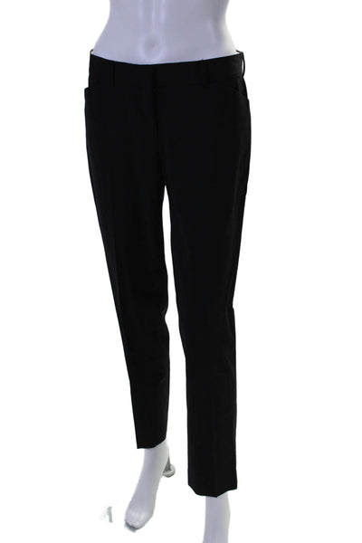 Lafayette 148 New York Women's Hook Closure Straight Leg Pants Black Size 4