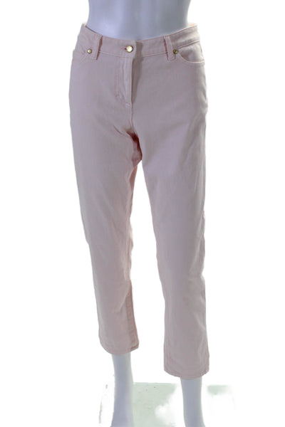 J. Mclaughlin Women's Midrise Five Pockets Straight Leg Pants Pink Size 8