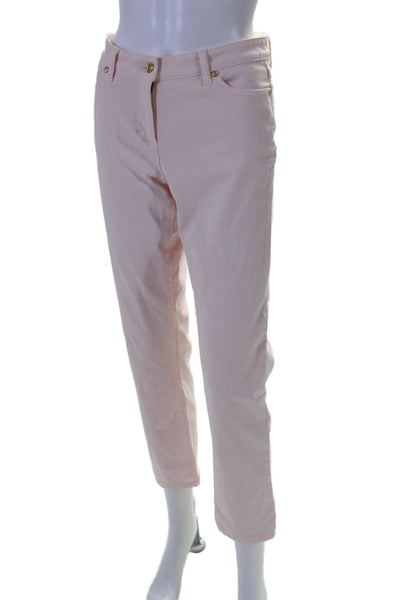 J. Mclaughlin Women's Midrise Five Pockets Straight Leg Pants Pink Size 8