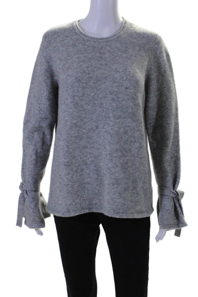 J. Mclaughlin  Women's Round Neck Long Sleeves Pullover Sweater Gray Size M