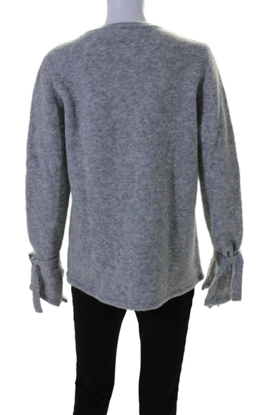 J. Mclaughlin  Women's Round Neck Long Sleeves Pullover Sweater Gray Size M