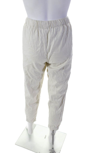 Babaton Womens Elastic Waist Tapered Leg Casual Pants Beige Size XS