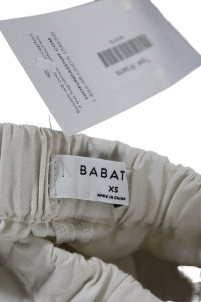 Babaton Womens Elastic Waist Tapered Leg Casual Pants Beige Size XS