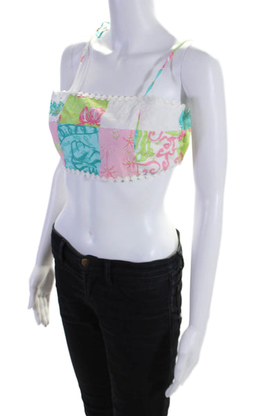 Lilly Pulitzer Women's Sleeveless Spaghetti Straps Floral Cropped Top Size 10