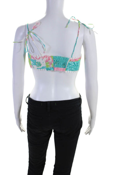 Lilly Pulitzer Women's Sleeveless Spaghetti Straps Floral Cropped Top Size 10