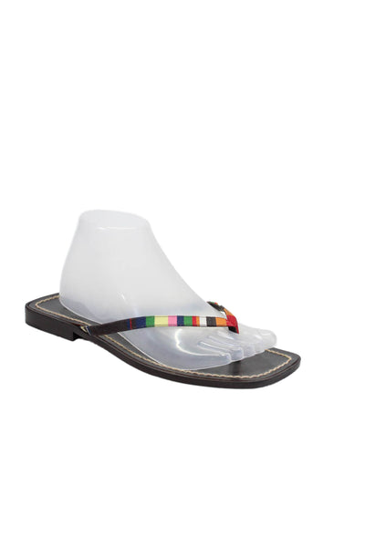 Kate Spade Women's T-Straps Flat Multicolor Casual Sandals Size 9