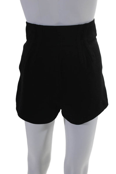 NBD Womens Two Pocket Hook Closure High-Rise Short Shorts Black Size S