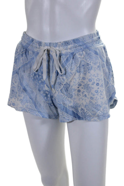 Polo Ralph Lauren Womens Cotton Floral Print Sleep Shorts Blue White Size XS