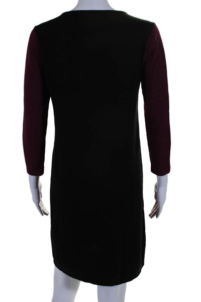 Calvin Klein Women's Long Sleeves Pockets Mini Sweater Dress Burgundy Size M