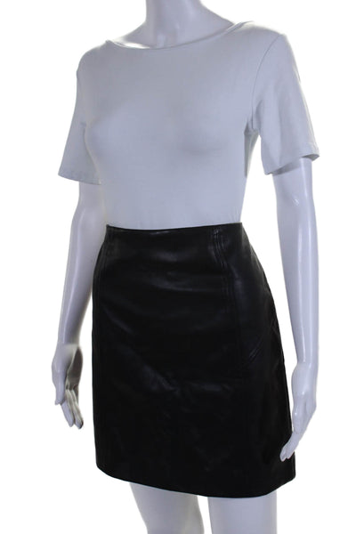 Bagatelle Collection Women's Hook Closure Faux Leather Skirt Set Black Size 2