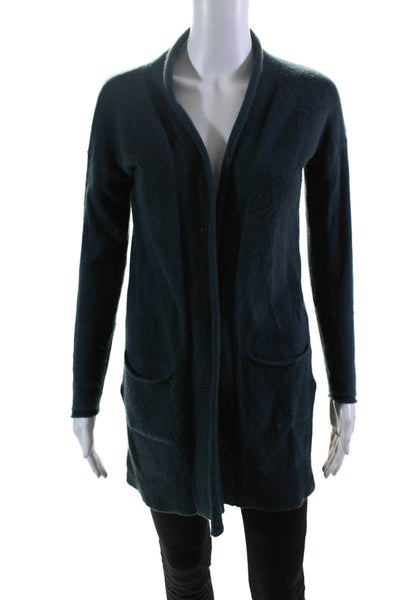 Cuyana Womens Cashmere Open Front Knitted Long Sleeve Cardigan Green Size XS