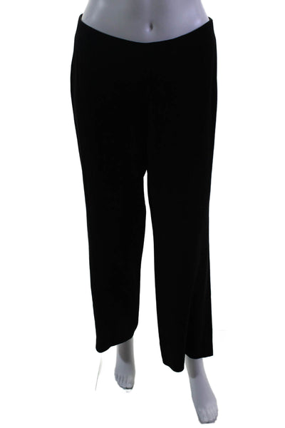 Zelda Womens Solid Black Zip Back High Rise Straight Leg Pants Size 4