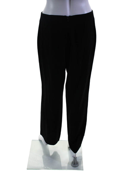 Zelda Womens Solid Black Zip Back High Rise Straight Leg Pants Size 4