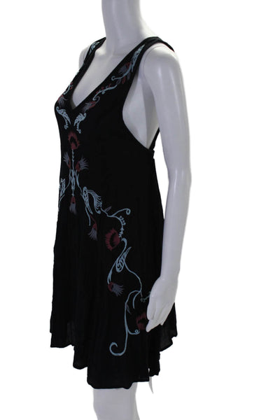 Intimately Free People Womens Embroidered A Line Dress Black Size Small