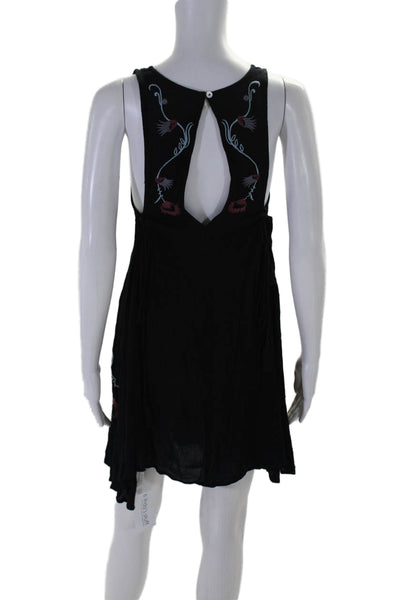 Intimately Free People Womens Embroidered A Line Dress Black Size Small