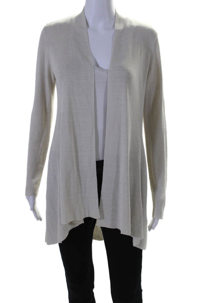 Eileen Fisher Womens Long Sleeve Tight Knit Sweater Beige Size Small