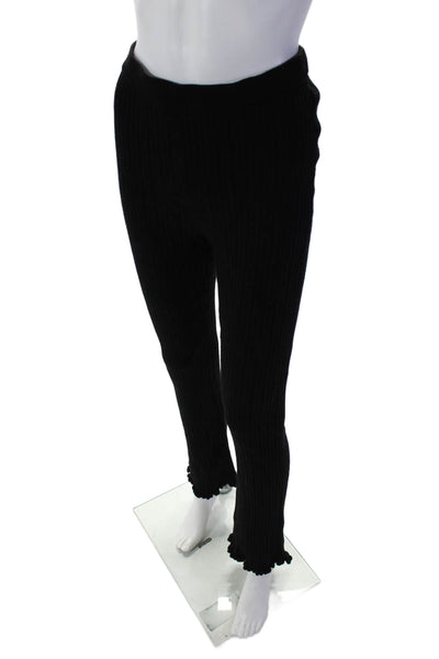 Paris Atelier + Other Stories Womens Elastic Waist Tight Knit Pants Black 25 in