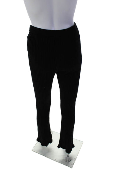 Paris Atelier + Other Stories Womens Elastic Waist Tight Knit Pants Black 25 in