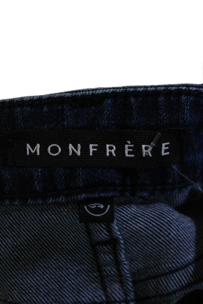 Monfrere Womens Cotton Denim High Rise Straight Leg Deniro Jeans Blue Size 34