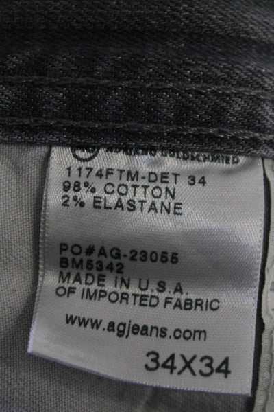 AG Adriano Goldschmied Mens Cotton Mid Rise Tailored Graduate Jeans Gray Size 34