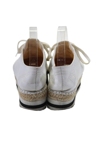 Paco Garcia Womens White Espadrille Trim Platform Heels Sneakers Shoes Size 8