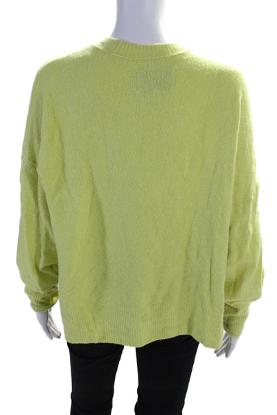 Pistola Womens Cotton Textured Ribbed Trimmed Long Sleeve Sweater Green Size M