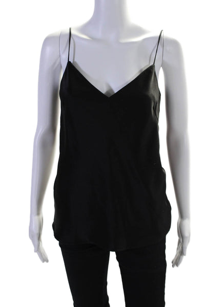 Galvan London Womens Satin Spaghetti Strap V Neck Camisole Blouse Black Size 2