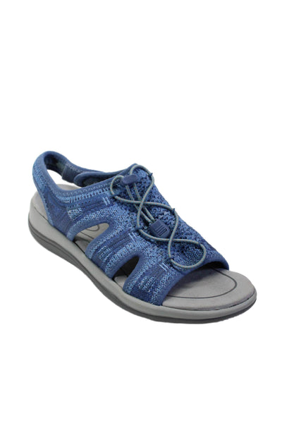 Orthofeet Womens Lace Up Ankle Strap Sandals Blue Gray Size 7.5