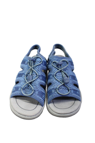 Orthofeet Womens Lace Up Ankle Strap Sandals Blue Gray Size 7.5