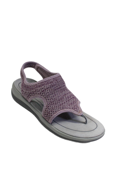 Orthofeet Womens Knit Ankle T Strap Sandals Purple Size 7.5