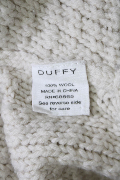 Duffy Womens Wool Long Sleeve Cable Knit Turtleneck Sweater Beige Size XS