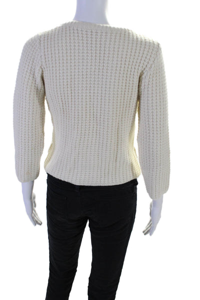 Autumn Cashmere Womens Double Breasted Long Sleeve Sweater Beige Size XS