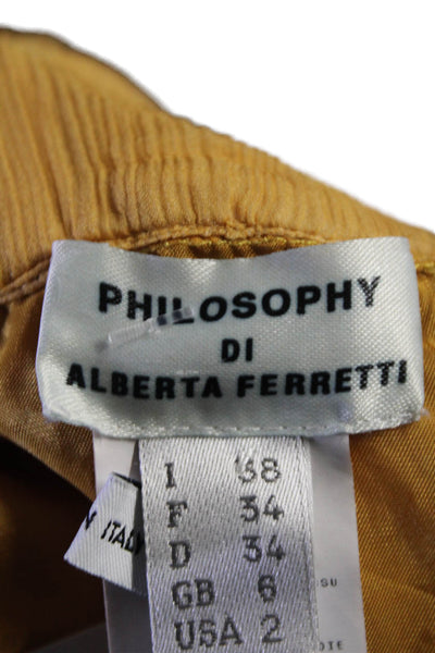 Philosophy di Alberta Ferretti Women's Spaghetti Straps Tank Top Yellow Size 2