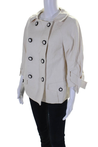 3.1 Phillip Lim Womens Collared Long Sleeves Double Breasted Jacket Cream Size 0