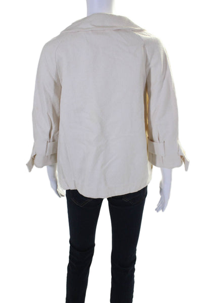 3.1 Phillip Lim Womens Collared Long Sleeves Double Breasted Jacket Cream Size 0