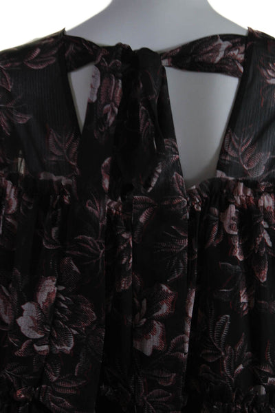 Ted Baker London Womens Long Sleeve Floral Print Blouse Black Size Small