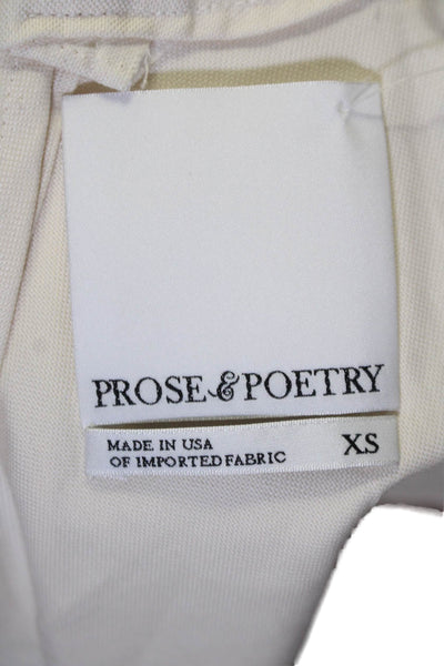 Prose & Poetry Womens Cotton White Layered Zip Back Sleeveless Crop Top Size XS