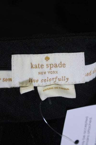 Kate Spade New York Womens Flat Front Straight Leg Trousers Black Size 8