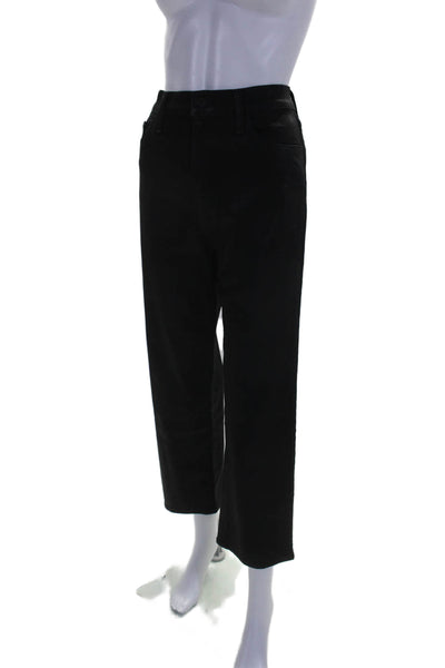 Hudson Womens High Rise Coated Straight Leg Jeans Black Size 28