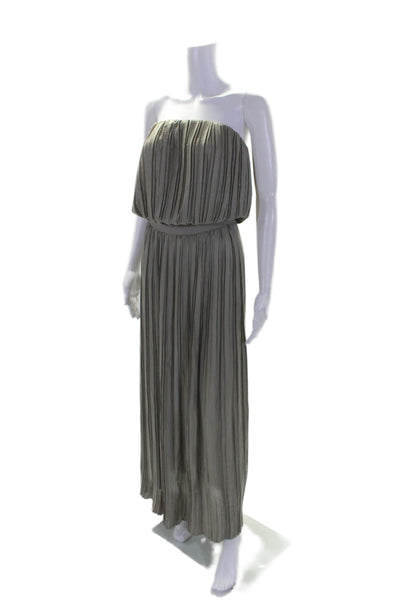 BCBGMAXAZRIA Womens Textured Cinch In Waistband Pullover Long Dress Metallic Siz