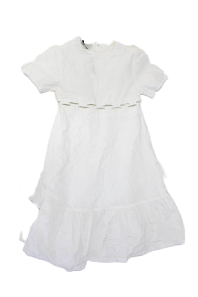 Les Coyotes De Paris Girls Short Sleeve Ruffle long Layered Dress White Size M