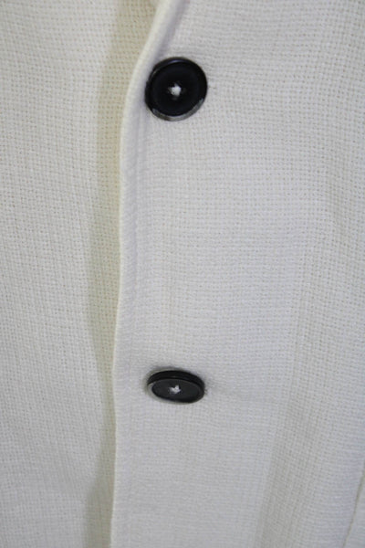 Barena Venezia Womens White Cotton Blend Two Button Long Sleeve Blazer Size 50