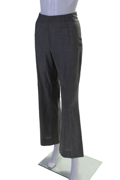 Akris Womens High Rise Creased Straight Leg Dress Pants Black Wool Size 8