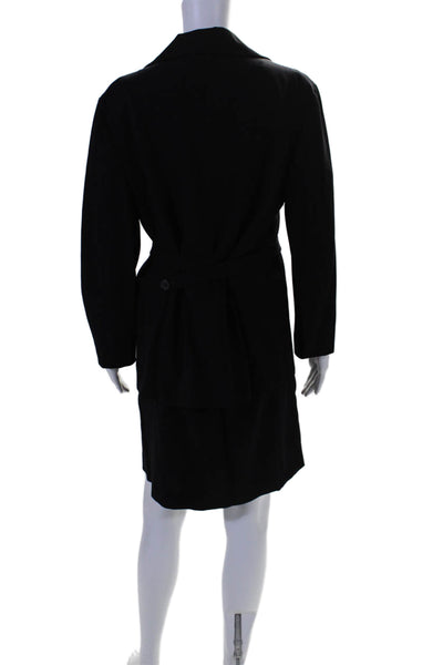 Jil Sander Womens Tie Closure Long Sleeves Skirt Suit Black Wool Size EUR 40