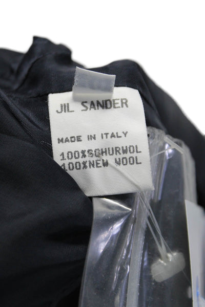 Jil Sander Womens Tie Closure Long Sleeves Skirt Suit Black Wool Size EUR 40