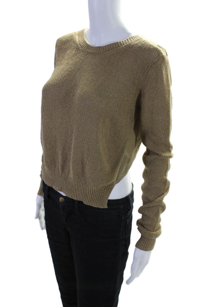 3.1 Phillip Lim Womens Long Sleeve Scoop Neck Knit Top Beige Size XS