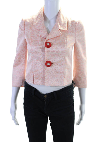 Dsquared2 Womens Long Sleeve Notch Lapel Two Button Cropped Blazer Orange 40